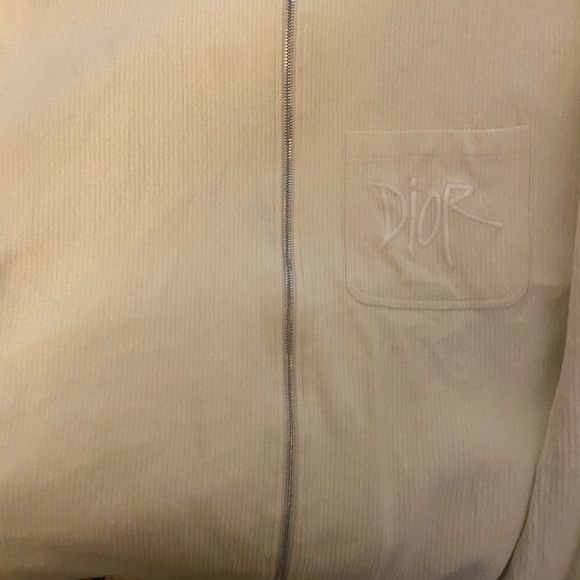 Cream color more like Nude Dior Zip Up Sweater - Picture 3 of 7